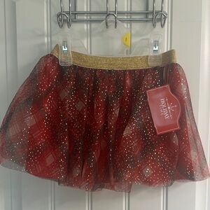Holiday Time Red and Gold Kids Skirt